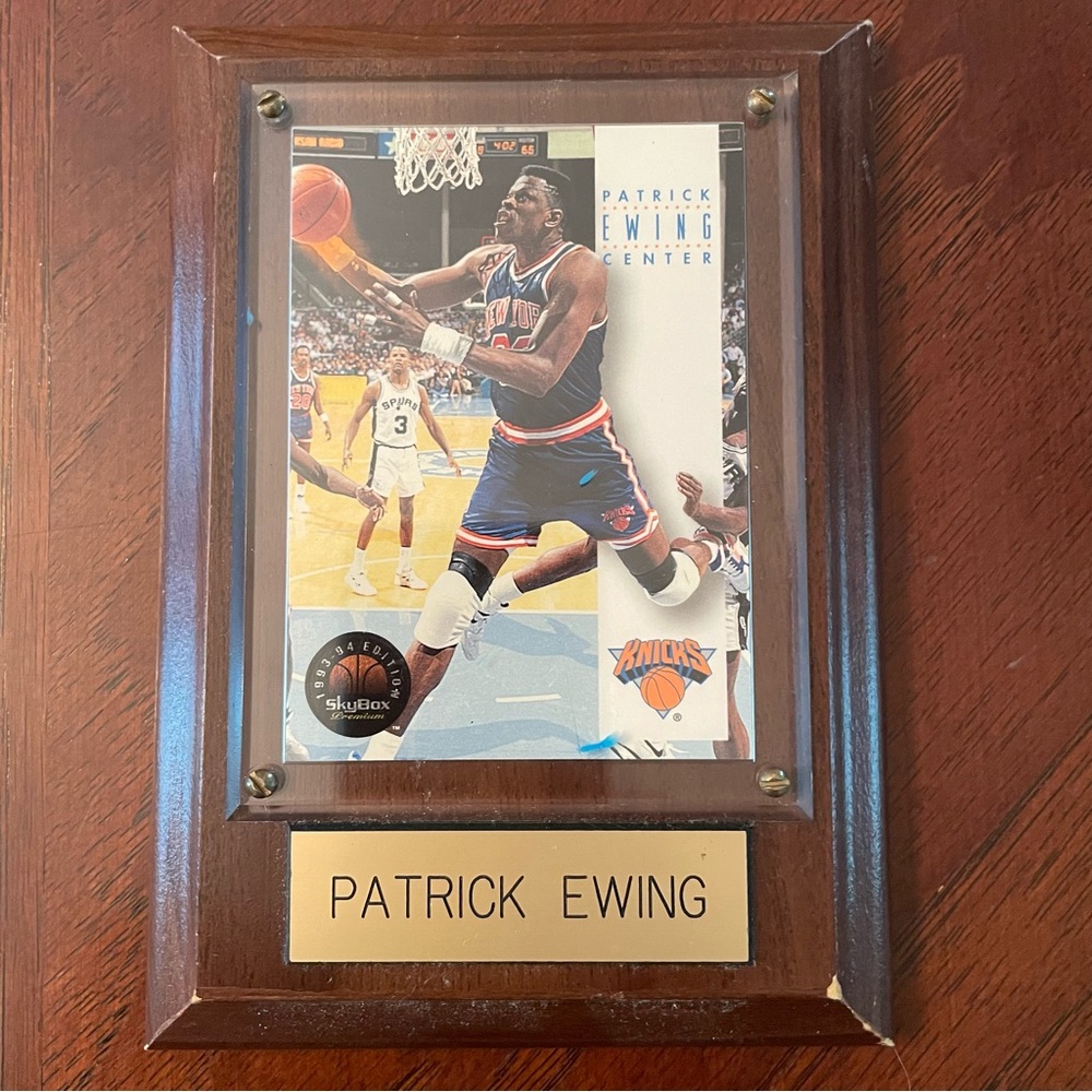 NBA Patrick Ewing New York Knicks Basketball Card Plaque